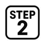 icon of text STEP 2