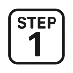 icon that says STEP 1