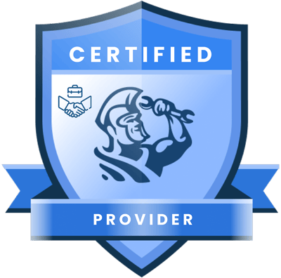 ServiceTitan Certified Provider badge earned by Pivotl, recognizing expertise in ServiceTitan optimization and coaching.