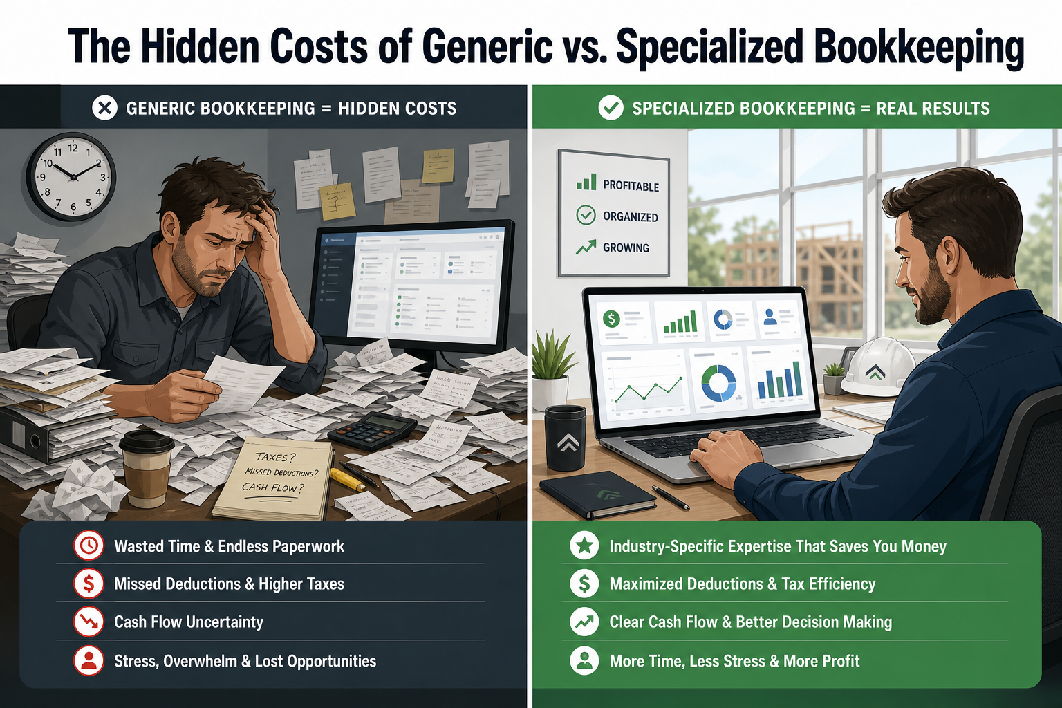 The Hidden Cost of Generic Bookkeeping for HVAC, Plumbing, and Electrical Contractors in 2026